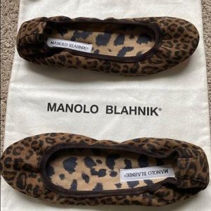 Manolo Blahnik
Animal Print Suede Ballet Flats